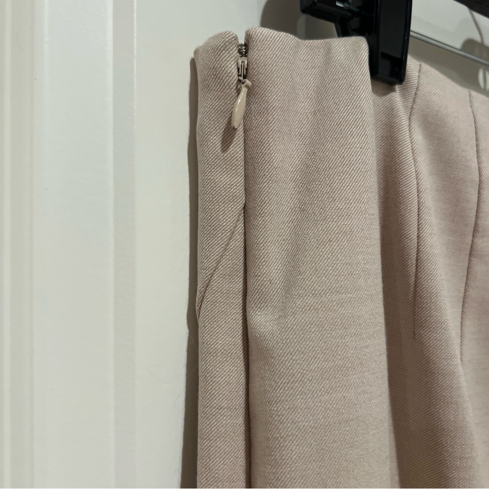 White House Black Market Tan Pencil Skirt Asymmetrical Slit - Picture 6 of 11